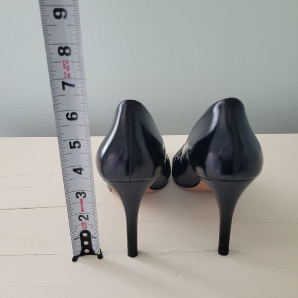 Via Spiga Black Patent Leather Stiletto Heels Double Buckle Pumps 9.5 - Picture 4 of 14